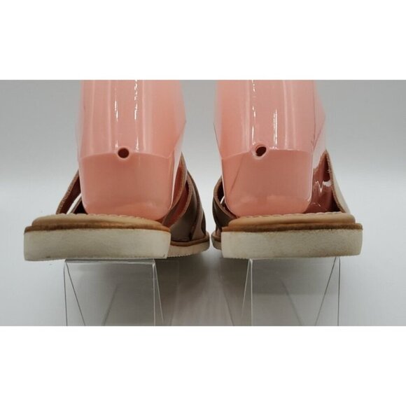 Sorel Ella Women Slide Natural Tan Gold Leather Sz 9 Strappy Criss Cross Straps - Picture 10 of 12